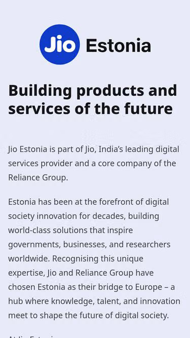 Screenshot of jio.eu