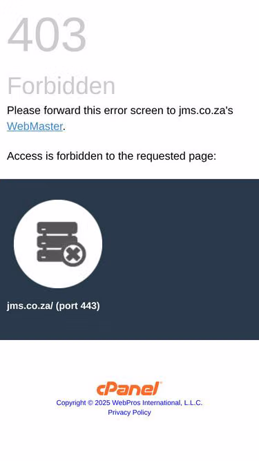 Screenshot of jms.co.za
