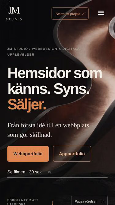 Screenshot of jmstudio.se
