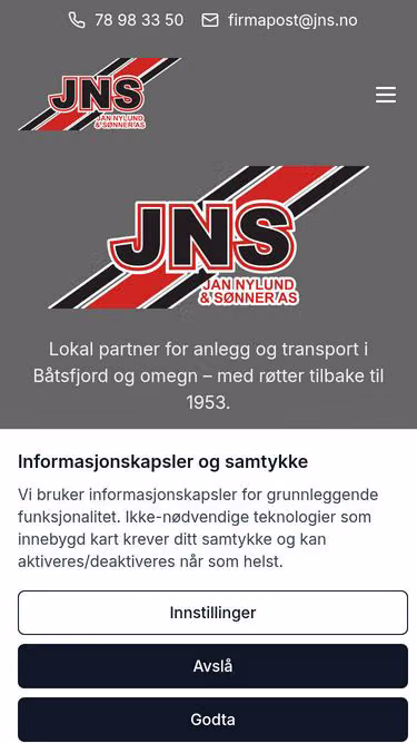 Screenshot of jns.no