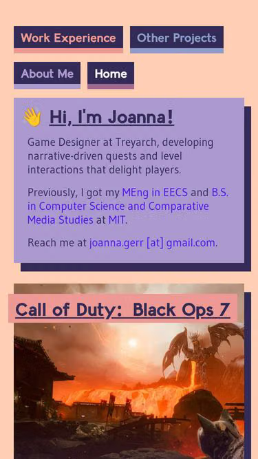 Screenshot of joanna.fish