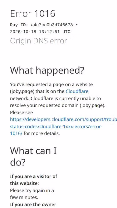 Screenshot of joby.page