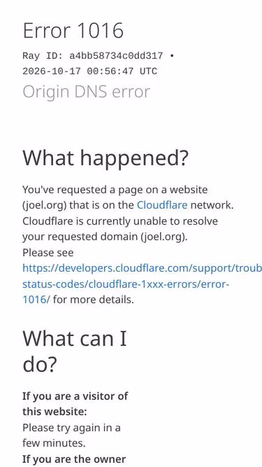 Screenshot of joel.org