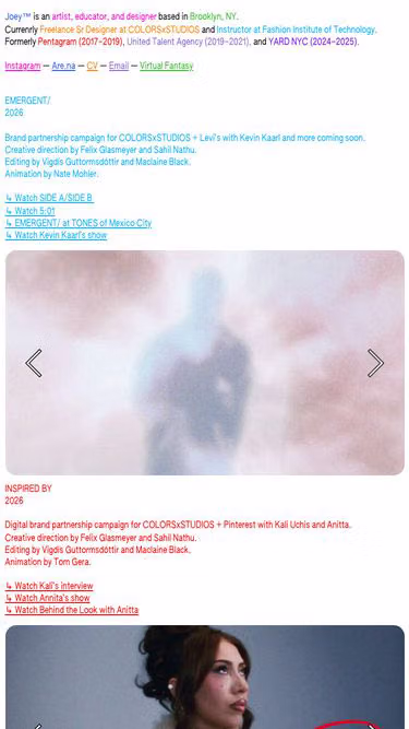 Screenshot of joey.design