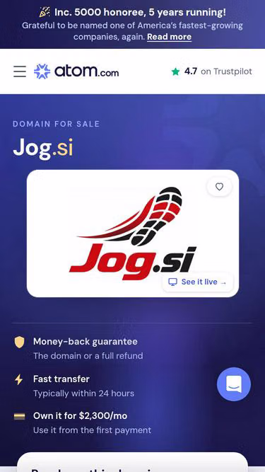 Screenshot of jog.si