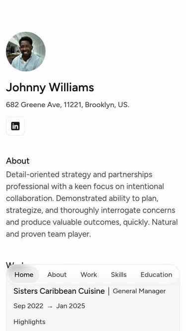 Screenshot of johnny.cv