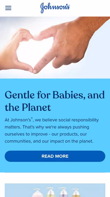 Screenshot of johnsonsbaby.com.au