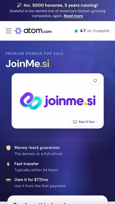 Screenshot of joinme.si