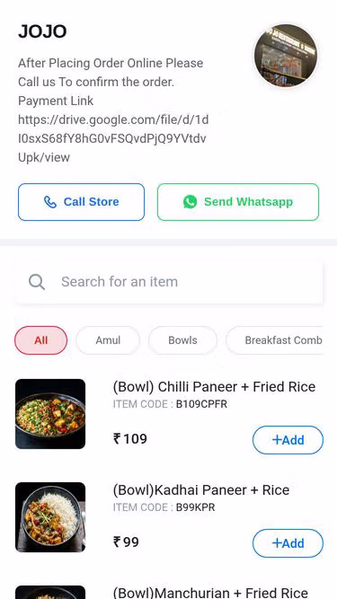 Screenshot of jojo.food