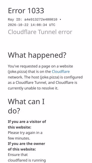 Screenshot of joke.pizza