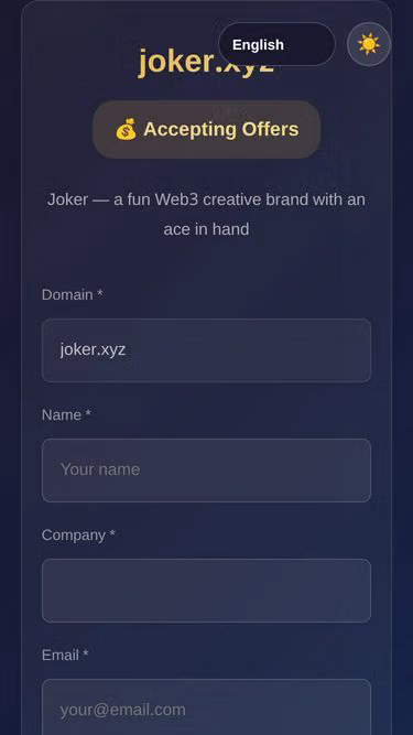 Screenshot of joker.xyz