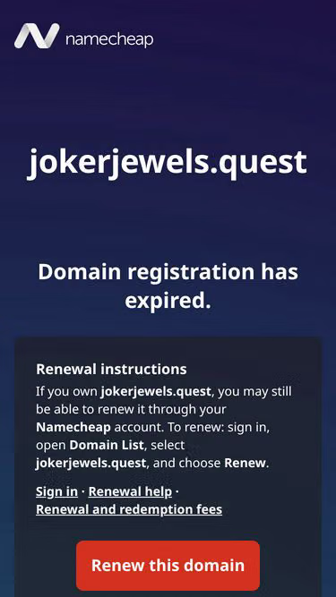 Screenshot of jokerjewels.quest