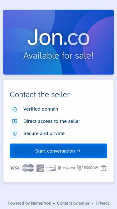 Screenshot of jon.co