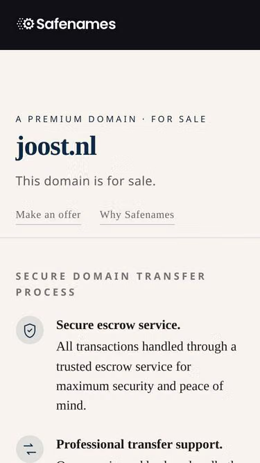 Screenshot of joost.nl
