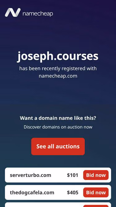 Screenshot of joseph.courses
