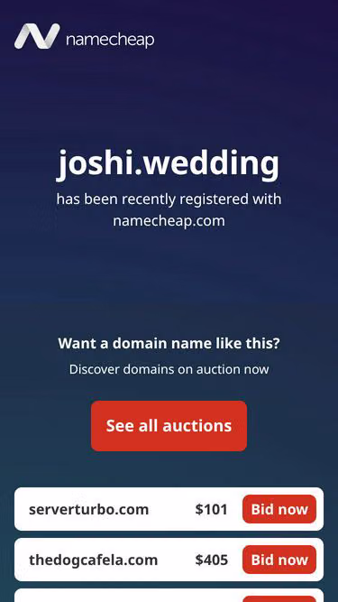 Screenshot of joshi.wedding