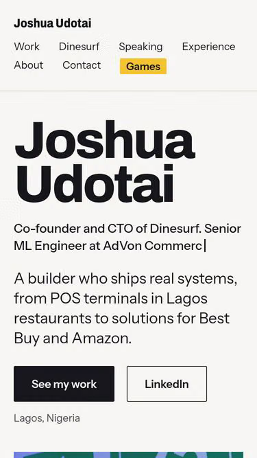 Screenshot of joshua.africa