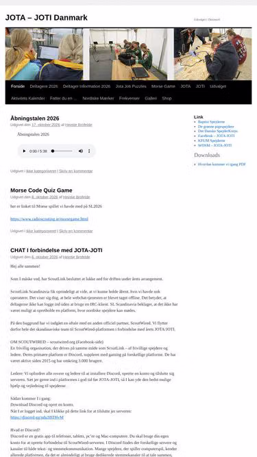 Screenshot of jota.dk