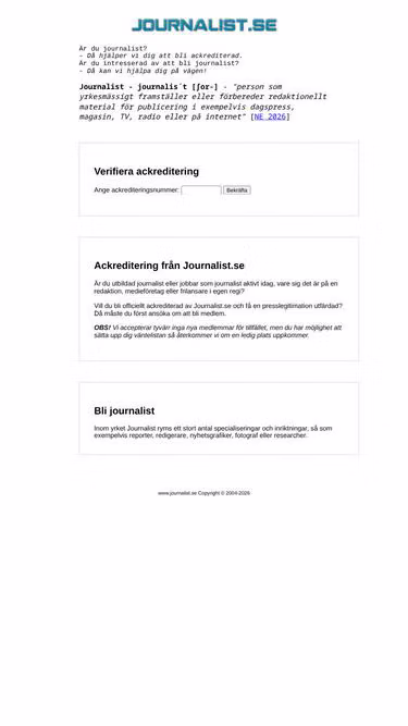 Screenshot of journalist.se