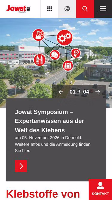 Screenshot of jowat.de