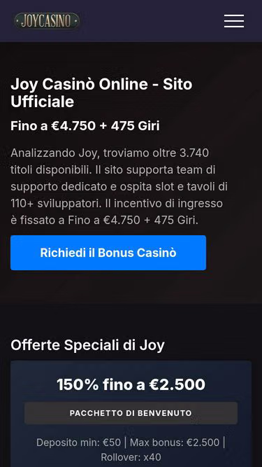 Screenshot of joy-casino.it