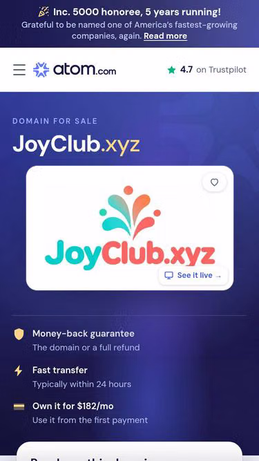 Screenshot of joyclub.xyz
