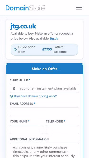 Screenshot of jtg.co.uk