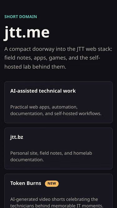 Screenshot of jtt.me