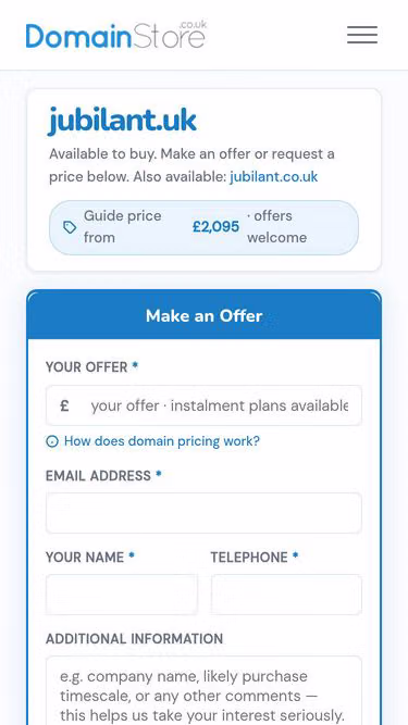 Screenshot of jubilant.uk