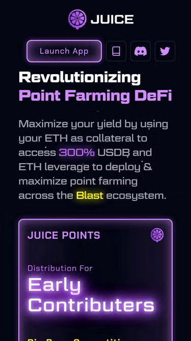 Screenshot of juice.finance