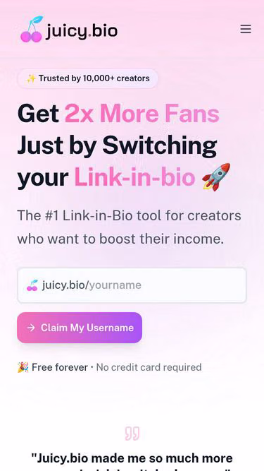 Screenshot of juicy.page