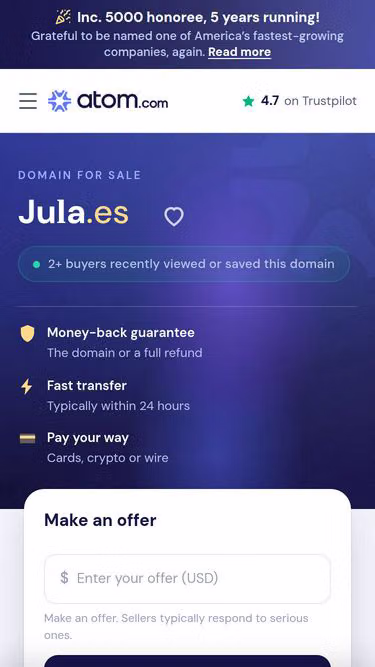Screenshot of jula.es