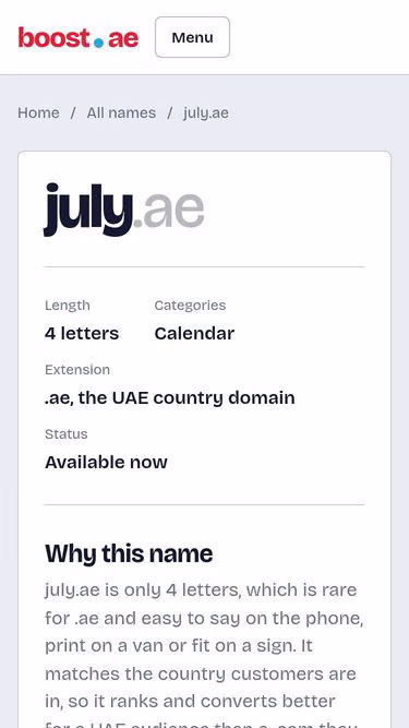 Screenshot of july.ae