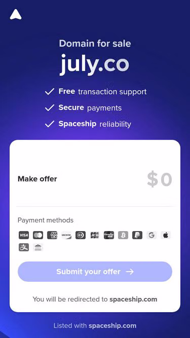 Screenshot of july.co