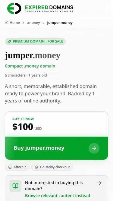 Screenshot of jumper.money