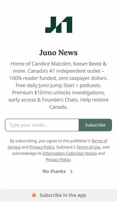 Screenshot of juno.news