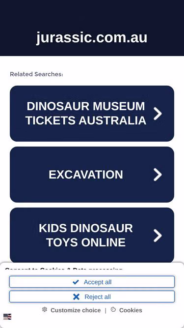 Screenshot of jurassic.com.au