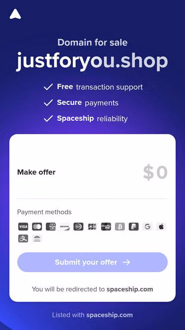 Screenshot of justforyou.shop