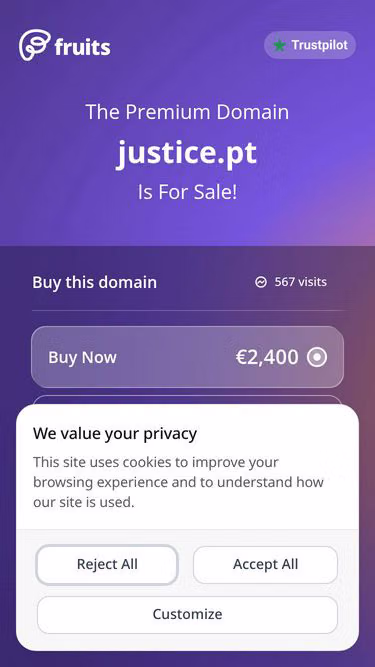 Screenshot of justice.pt