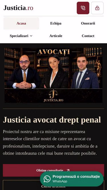 Screenshot of justicia.ro