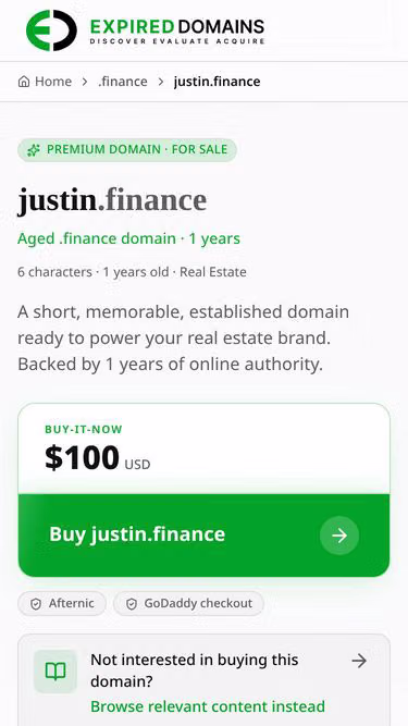 Screenshot of justin.finance