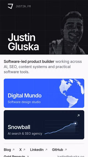 Screenshot of justin.fm