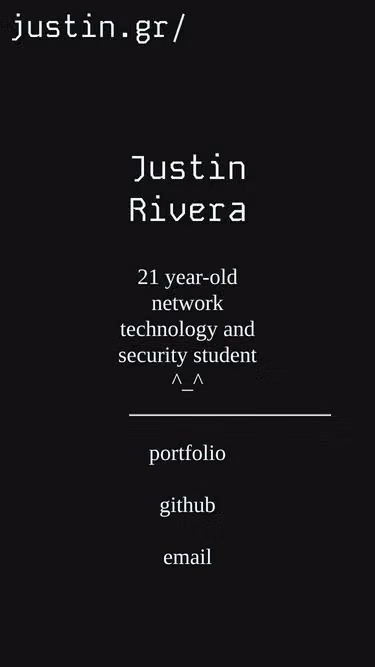 Screenshot of justin.gr