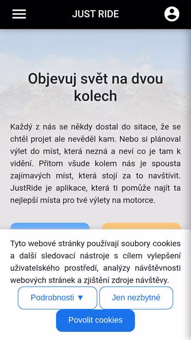 Screenshot of justride.cz