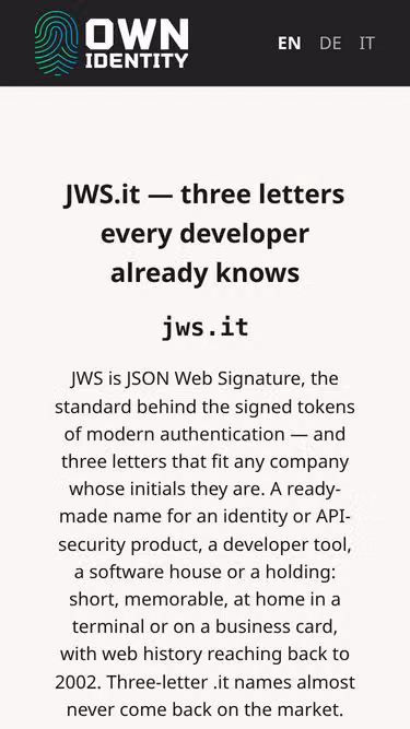 Screenshot of jws.it