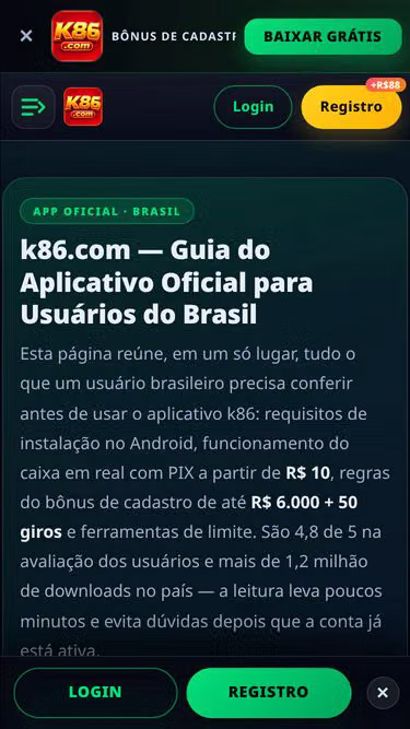 Screenshot of k86.com.br