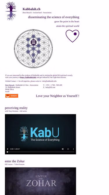 Screenshot of kabbalah.ch