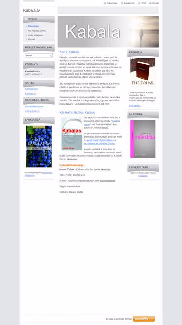 Screenshot of kabbalah.lv