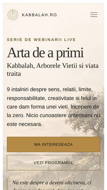 Screenshot of kabbalah.ro