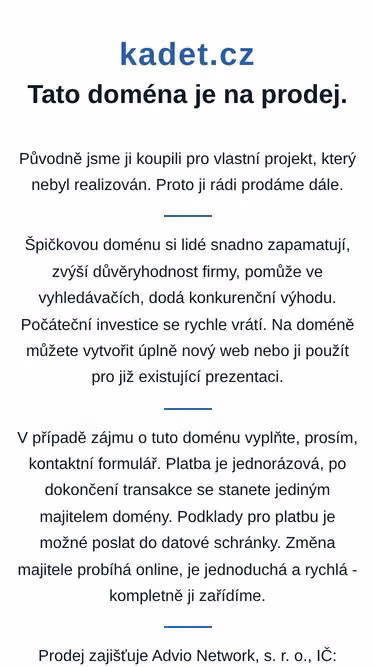 Screenshot of kadet.cz